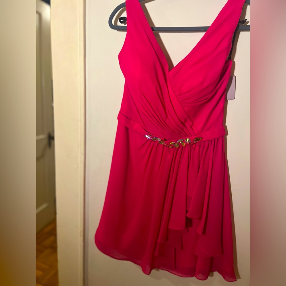 Stunning Hot Pink Milano (Designer) Cocktail Dress, Size 10. In excellent cond.
